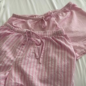 H&M Pink Striped Pajama Shorts